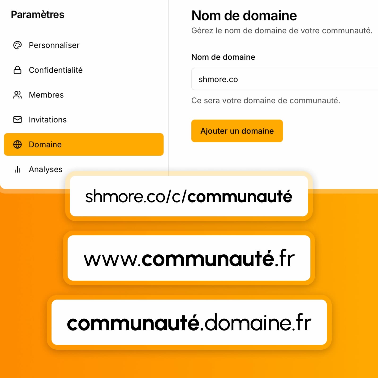 Votre domaine personnalisé